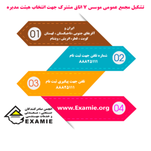 تشکیل مجمع عمومی موسس 7 اتاق مشترک جهت انتخاب هیئت مدیره
