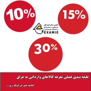 طبقه بندی فصلی تعرفه کالاهای وارداتی به عراق